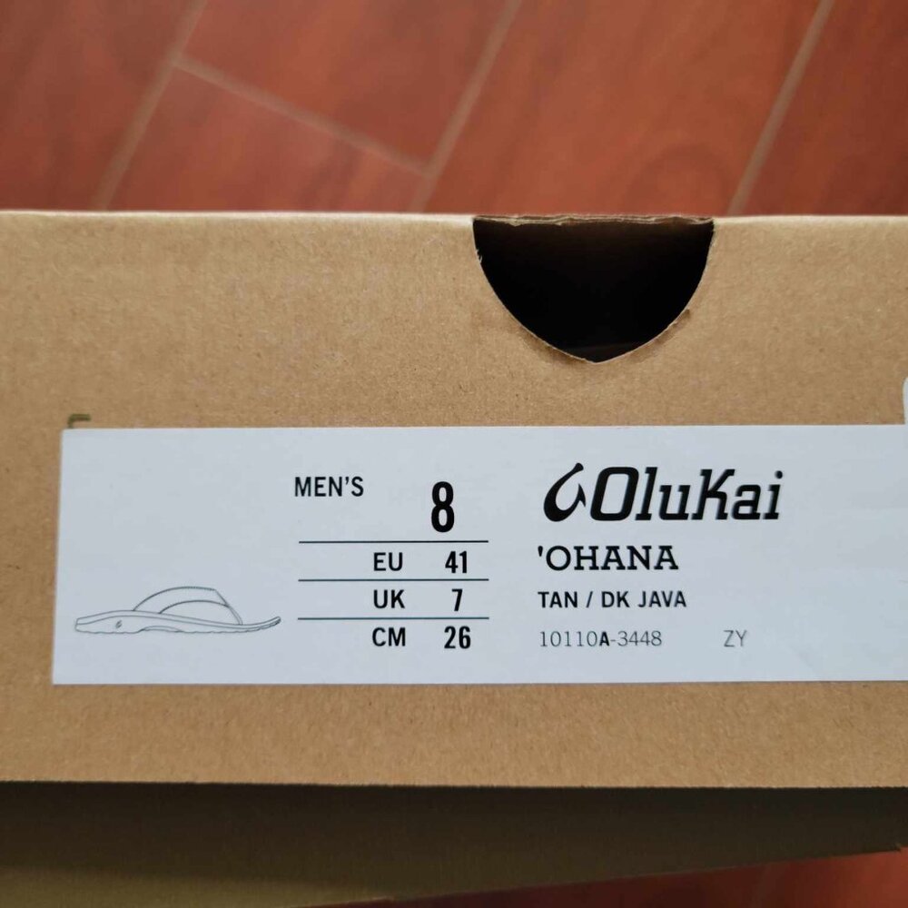 OluKai 'Ohana Men's Beach Sandals - Tan/Dark Java - Picture 8 of 8